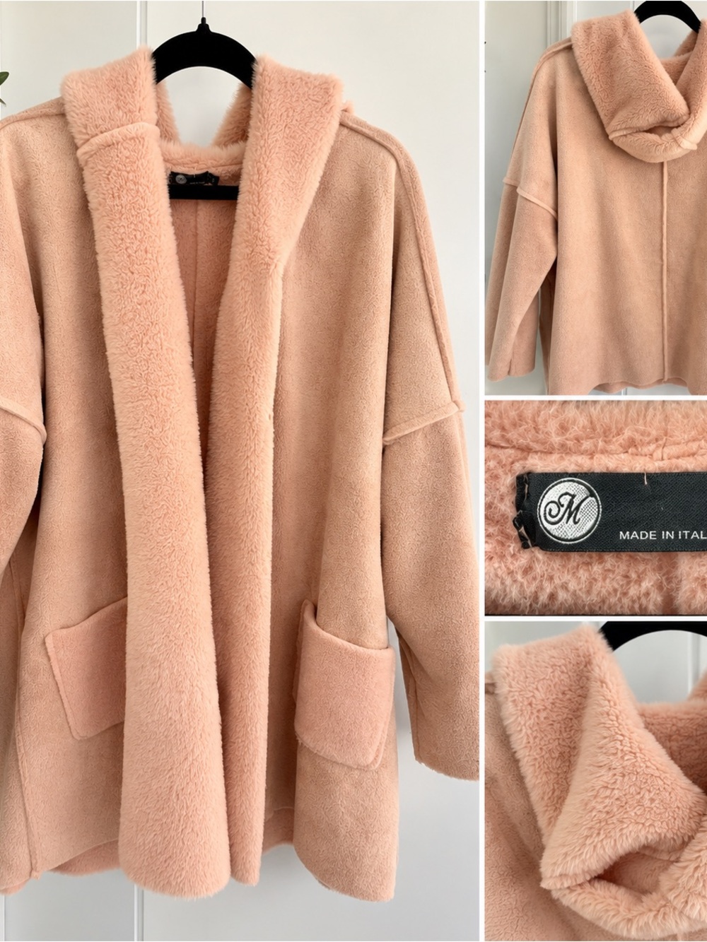 Made in Italy Oversized Blush Pink Cardigan / Jacket – Size M
